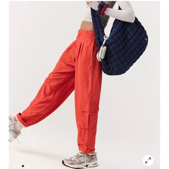 NWOT Free People FP Movement Mesmerize Me Cargo Pants in Orange Size Small - Picture 3 of 13